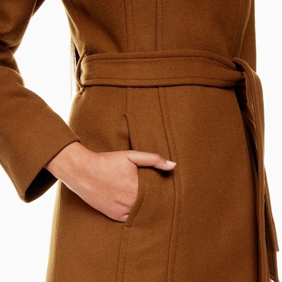 Aritzia Babaton camel tan virgin wool Connor wrap coat - size XS - Picture 4 of 16